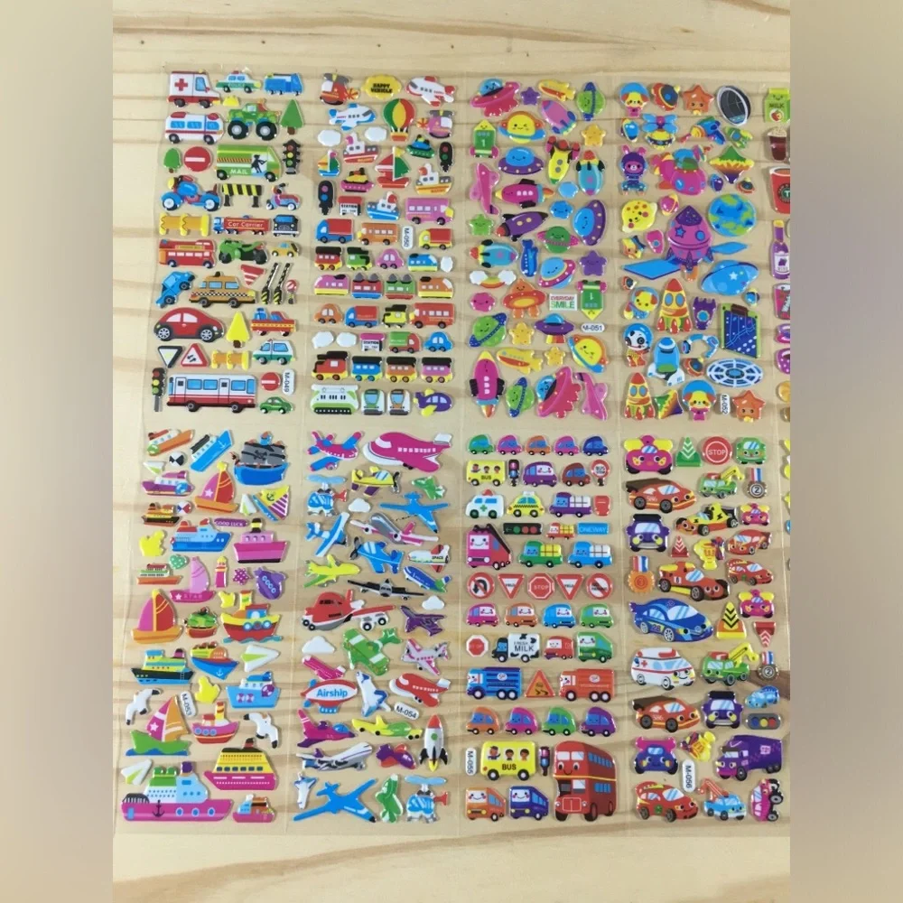 64 3D Multicolor Puffy Scrapbooking Stickers Sheets, Animals & Insects Assorted